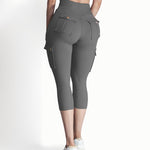 Butt Lifting Biker Capris Leggings High Waist Flap Pocket Workout Capris Gym Pants
