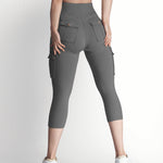 Butt Lifting Biker Capris Leggings High Waist Flap Pocket Workout Capris Gym Pants