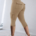 Butt Lifting Biker Capris Leggings High Waist Flap Pocket Workout Capris Gym Pants