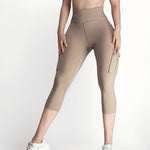 Butt Lifting Biker Capris Leggings High Waist Flap Pocket Workout Capris Gym Pants