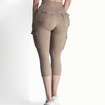 Butt Lifting Biker Capris Leggings High Waist Flap Pocket Workout Capris Gym Pants