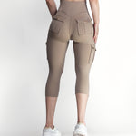 Butt Lifting Biker Capris Leggings High Waist Flap Pocket Workout Capris Gym Pants