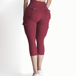Butt Lifting Biker Capris Leggings High Waist Flap Pocket Workout Capris Gym Pants