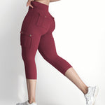 Butt Lifting Biker Capris Leggings High Waist Flap Pocket Workout Capris Gym Pants
