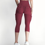 Butt Lifting Biker Capris Leggings High Waist Flap Pocket Workout Capris Gym Pants