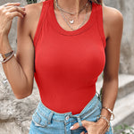 ChicMe Built-in Bra Ribbed Round Neck Tank Top