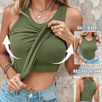 ChicMe Built-in Bra Ribbed Round Neck Tank Top
