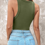 ChicMe Built-in Bra Ribbed Round Neck Tank Top