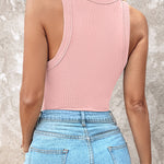 ChicMe Built-in Bra Ribbed Round Neck Tank Top