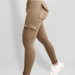 Butt Lifting Leggings with Flap Pockets High Waist Tummy Control Workout Cargo Pants