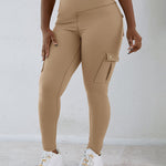 Butt Lifting Leggings with Flap Pockets High Waist Tummy Control Workout Cargo Pants