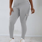 Butt Lifting Leggings with Flap Pockets High Waist Tummy Control Workout Cargo Pants