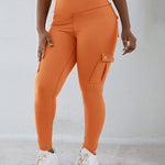 Butt Lifting Leggings with Flap Pockets High Waist Tummy Control Workout Cargo Pants
