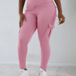 Butt Lifting Leggings with Flap Pockets High Waist Tummy Control Workout Cargo Pants