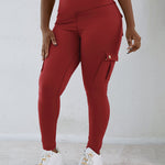 Butt Lifting Leggings with Flap Pockets High Waist Tummy Control Workout Cargo Pants