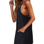 Casual 2-in-1 Romper Dress with Shorts Underneath