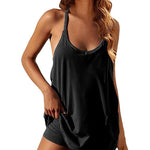 Casual 2-in-1 Romper Dress with Shorts Underneath