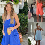 Casual 2-in-1 Romper Dress with Shorts Underneath