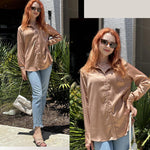 Nadorine Business Casual Satin Long Sleeve Shirts for Women Elegant Office Work Dressy 2026 | Under $40