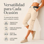 Abril - High-waisted capri cargo trousers