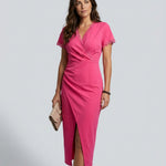Elise Calloway | Wrap Midi Dress Navy For Women