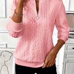 Amalie | Cozy Zip-Up Cable Knit Sweater