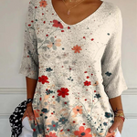 Clementine | Floral V-Neck Tunic Top