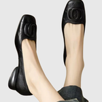 Marielle – Square-Toe Leather Ballet Flats