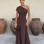 Cordoue | Three-tone off-the-shoulder maxi dress