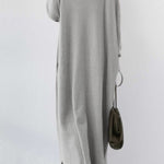 V Neck Slit Hem Sweatshirt Dress