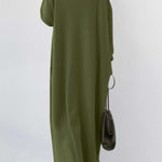 V Neck Slit Hem Sweatshirt Dress