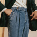 Lorenzo Pleated Denim Trousers
