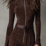 Paulina | Alessia Long Suede Dress