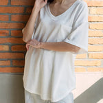 Loose Blouse Casual V Neck Shirt - Nadorine (Us Only)