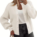 Essential Comfy Crew Neck Knit Cardigan (US Only)