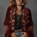 Amelie | Stylish Velvet-Touch Bohemian Cardigan