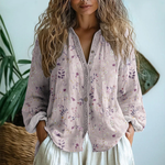 Avonrose™ | Botanical Floral Relaxed Button-Down Blouse