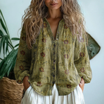 Niamelle™ | Long Sleeve Button-Down Blouse