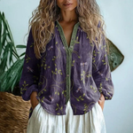 Vexanna™ | Botanical Meadow Button-Down Blouse