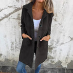 Justina | Long Sleeve Button Coat with Pockets