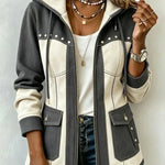 Veronique | Two-Tone Hooded Fall Jacket