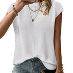 Nadorine Cap Sleeve Sweater Vest Sleeveless Knit Tops