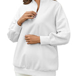 Nadorine Women Sweatshirts Quarter Zip Stand Collar Pullovers Fleece Workout Hoodies Y2K Clothes