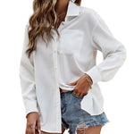 Nadorine Women's Button Down Shirt Long Sleeve Chiffon Blouse