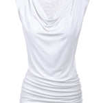 Ruched Cowl Neck Tank Tops - Nadorine (Us Only)