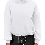 Zeagoo Womens Fleece Jacket Full Zip Crop Hoodie Long Sleeve Pullover Sweatshirts Oversized 2023 Fall Winter Coat
