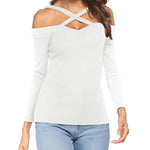Nadorine Women's Criss Cross Shoulder Blouse Top