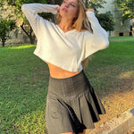 Nadorine Women Long Sleeve Tops Waffle Knit Shirts