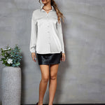 Satin Silk Button Down Shirts - Nadorine (Us Only)
