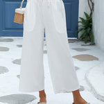Nadorine Cotton Linen Pants Wide Leg Long Palazzo Pants